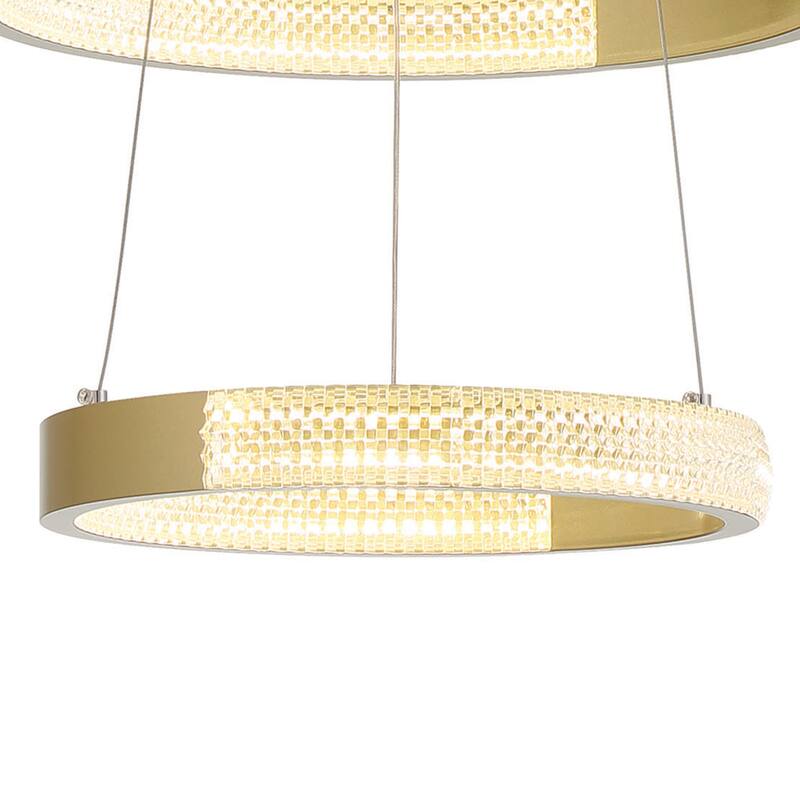 3-Light Unique Tiered LED Chandelier - 18.9'' H x 19.88'' W x 19.88'' D