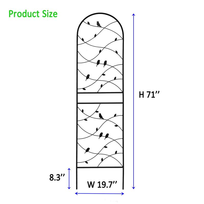 2 Pack Metal Garden Trellis Rustproof Trellis for Climbing Plants Outdoor Flower Support Black