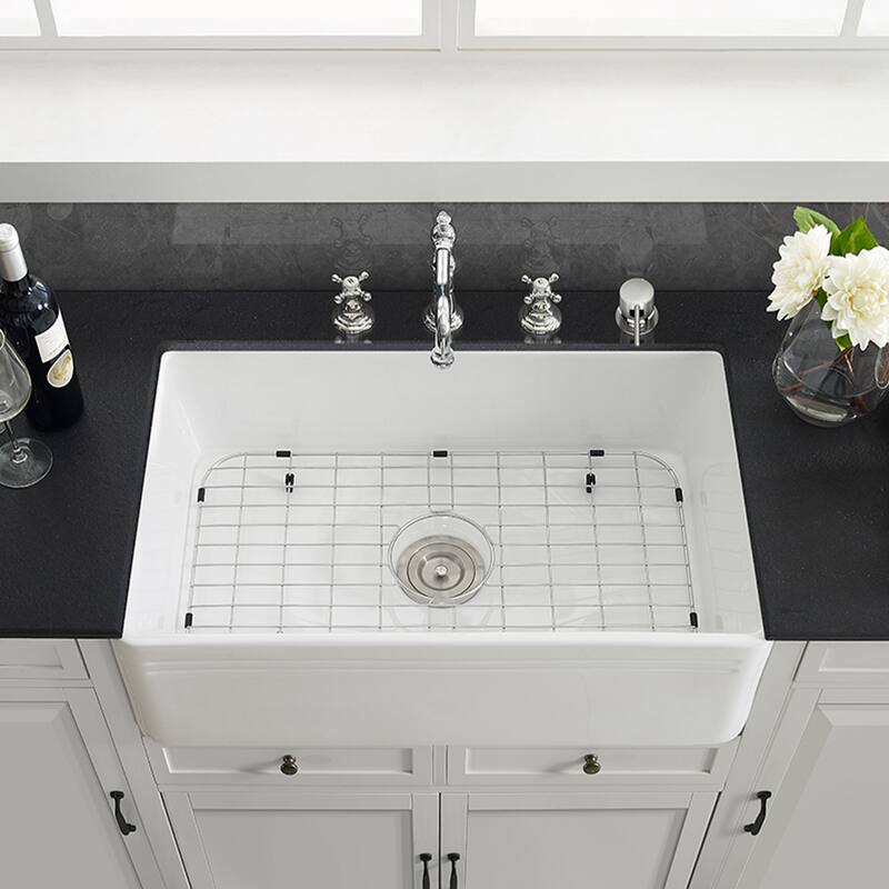 Swiss Madison Limoges 30 x 18 Ceramic, Farmhouse Kitchen Sink with Apron - 18.5" x 30.5" x 10.5"