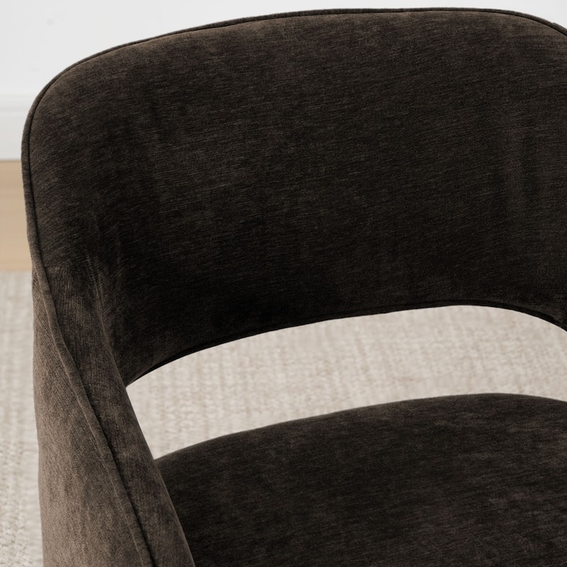 Chenille Upholstered Dining Armchair (Set of 2)