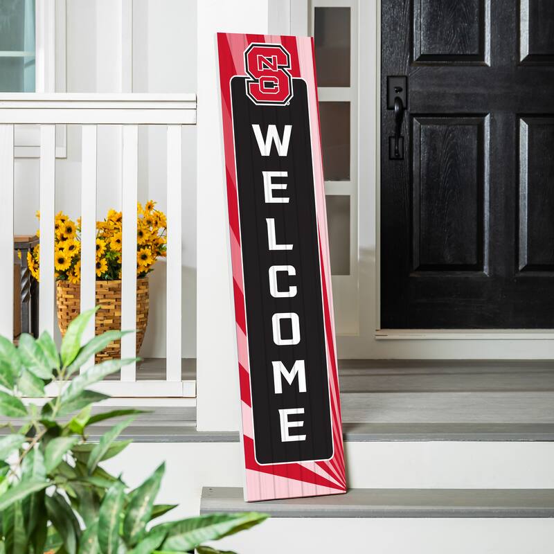 47" Porch Leaner Welcome Wall Sign, North Carolina State University - Black