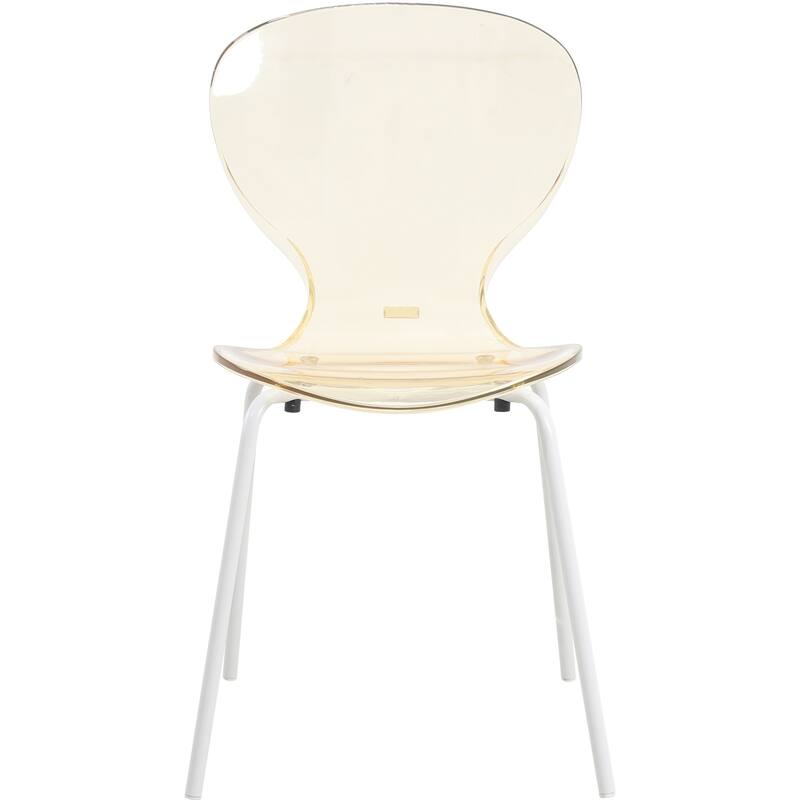 Stackable Plastic Dining Chair Transparent Modern Accent Side Chair for Indoor and Outdoor