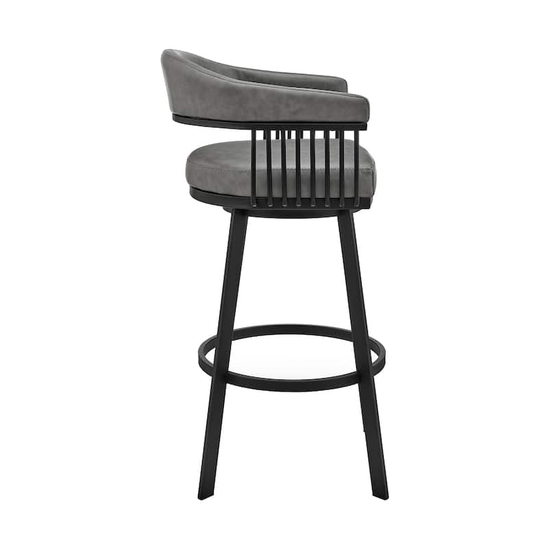 Chelsea Modern Swivel Barstool, Upholstered Counter Height Chair with Metal Frame