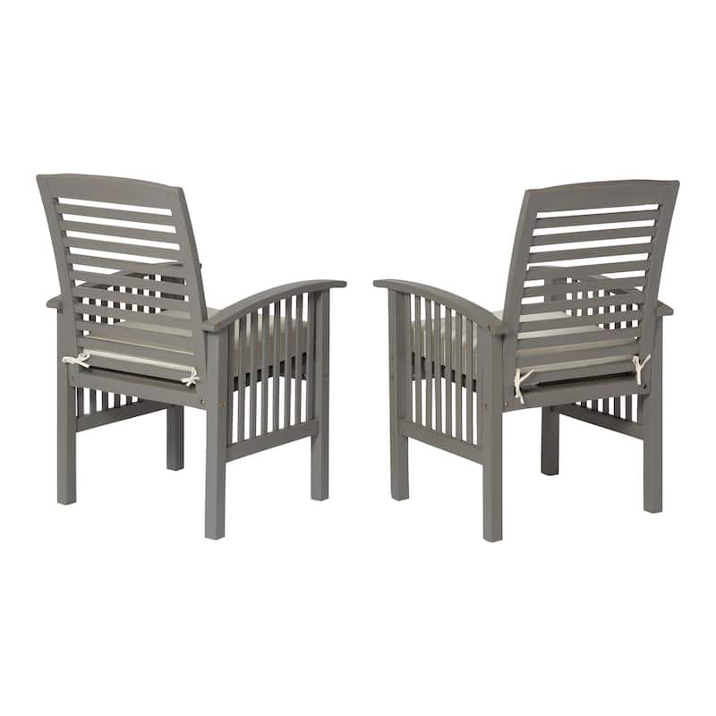 Walker Edison Surfside Acacia Wood Outdoor Chairs (Set of 2)