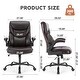 preview thumbnail 14 of 19, Ergonomic High Back Office Chair, Swivel Task Chair with Adjustable Flip-up Armrest, PU Leather Computer Desk Chairs with Wheels