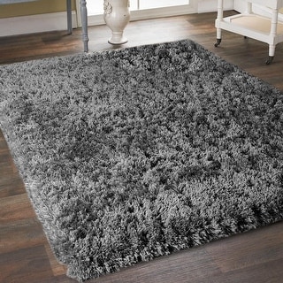 Grey Microfiber Soft Thick Plush Cozy Shaggy Shag Area Rug - Bed Bath ...