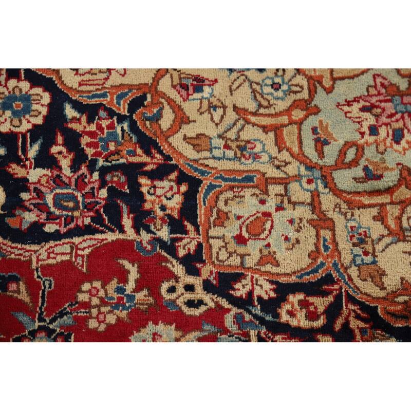 Traditional Kashmar Vintage Persian Area Rug Hand-Knotted Wool Carpet - 9'6" x 12'11"