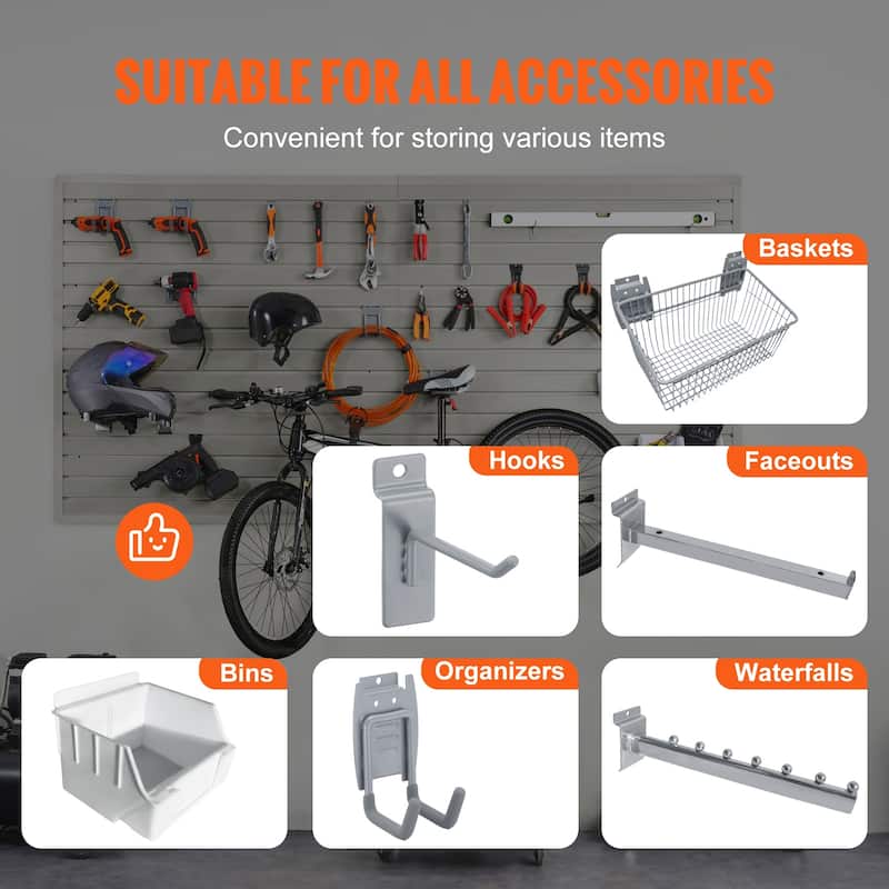 Slatwall Panels, Black Garage Wall Panels, Heavy Duty Garage Wall Organizer Panels Display for Retail Store, Garage Wall