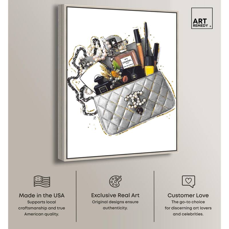 Grey Treasure Bag Canvas by Art Remedy