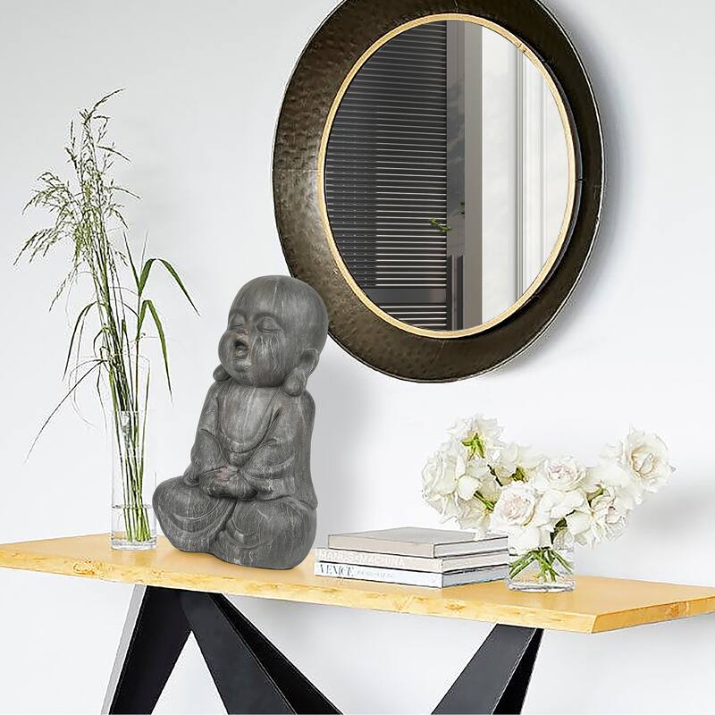 Meditating Buddha Monk Garden Statue