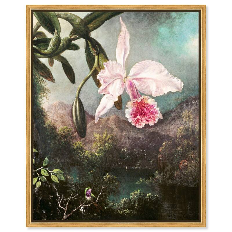 Orchid Blossoms 1873 Canvas by Art Remedy - Gold - 36" x 45"