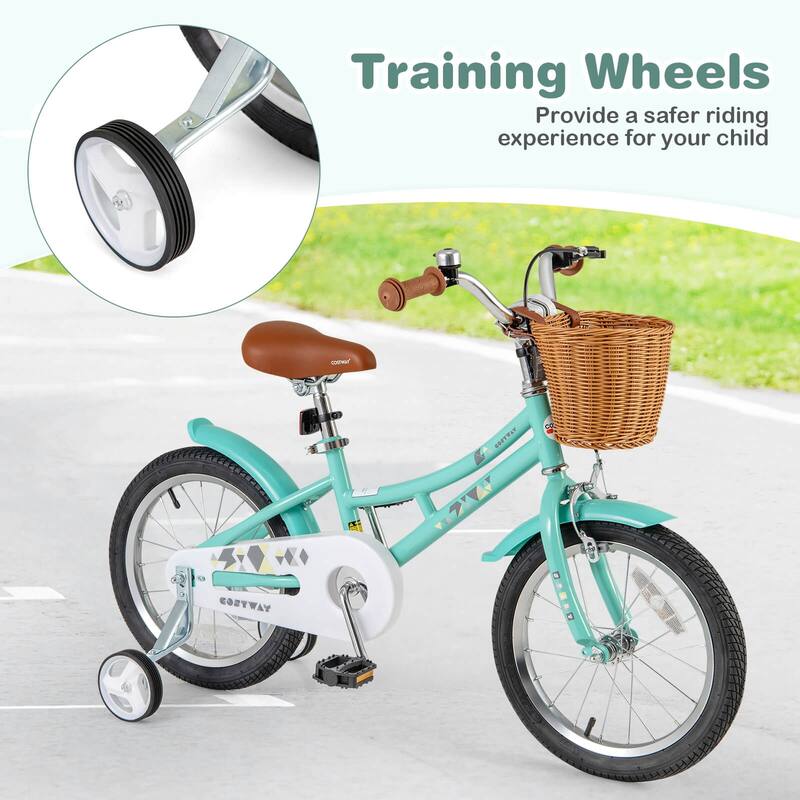 Costway 12"/14"/16"/18" Kids Bike with Height Adjustable Handlebar - See Details