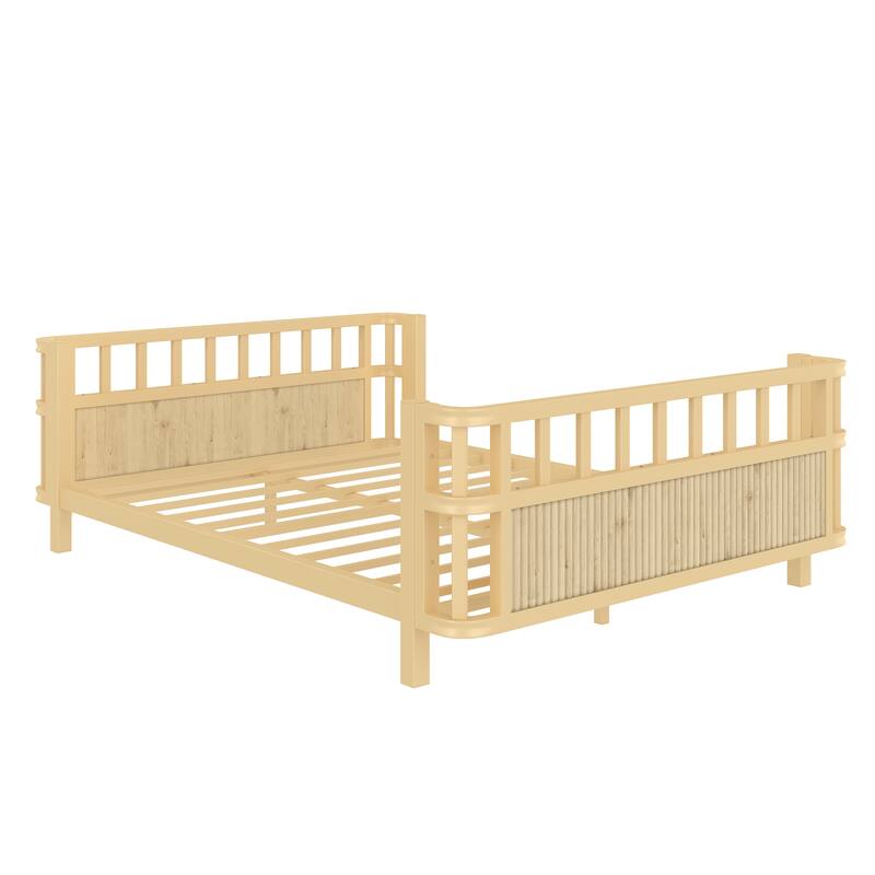 Children's Platform Bed with Removable Iron Railings