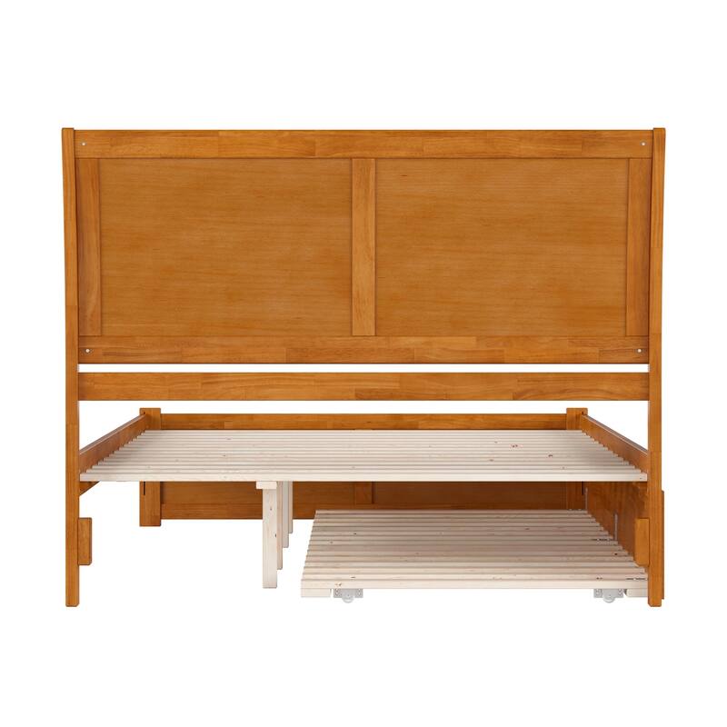 Portland Platform Bed with Footboard and Twin XL Trundle