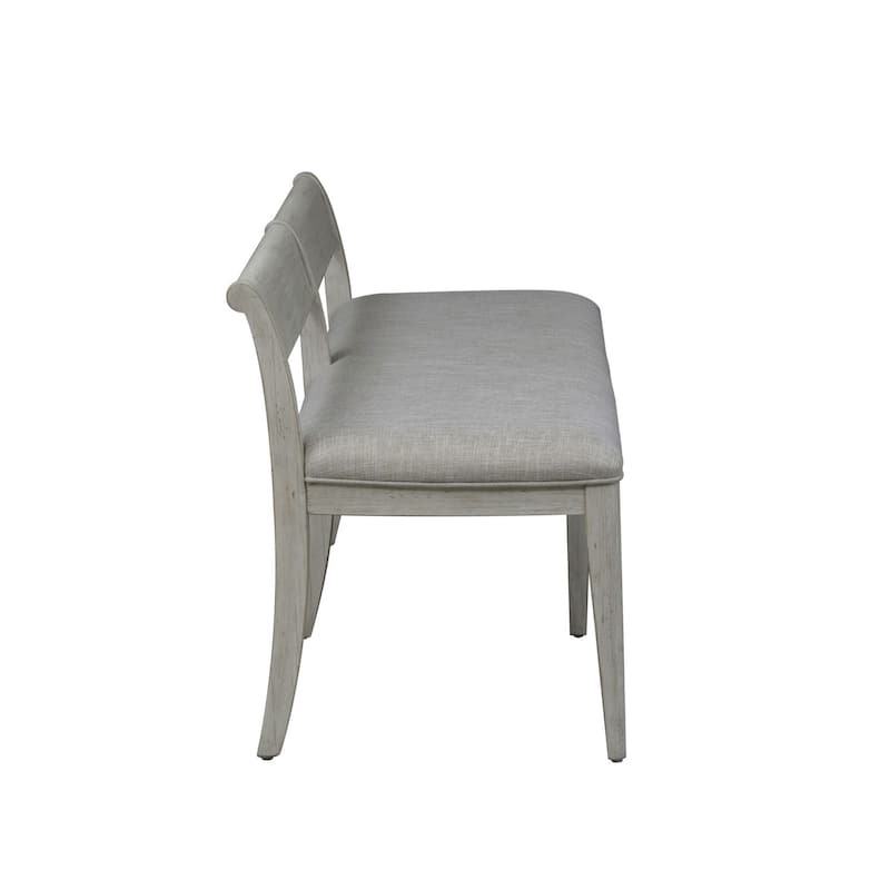 Farmhouse Reimagined Antique White Upholstered Bench