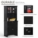 preview thumbnail 14 of 23, HOMCOM Kitchen Buffet Hutch Wooden Storage Cupboard with Framed Glass Door, Drawer and Microwave Space - 27"x15.75"x64.5"