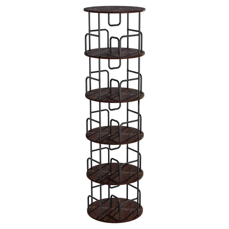 Rotating Bookshelf Tower 5 Tier, Spinning Bookcase, Vertical Turning Round storage Bookshelf