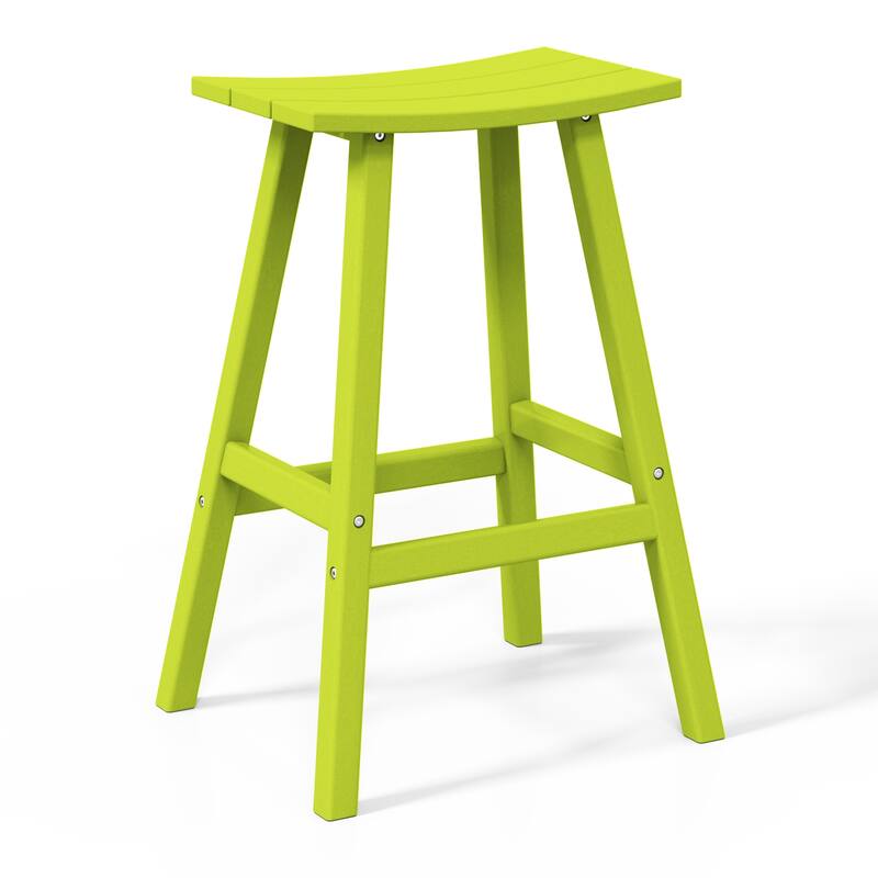 Laguna Hdpe All Weather Outdoor Patio 29" Saddle Seat Bar Stool (Set Of 2)