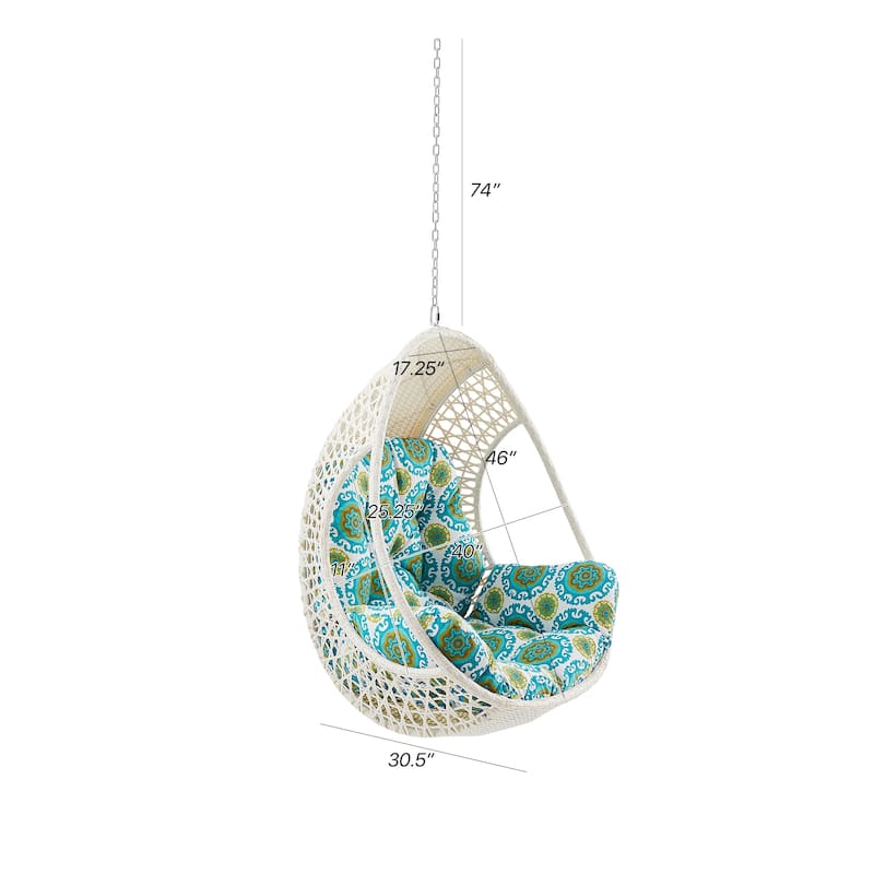 Hanging Egg Chair, Wicker Rattan Egg Chair with Cushion