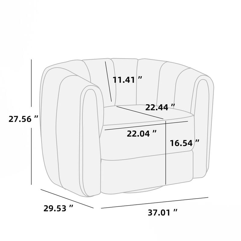 Accent Barrel Chair, Modern Round Armchairs with Upholstered, Comfy Swivel Accent Chair for Living Room