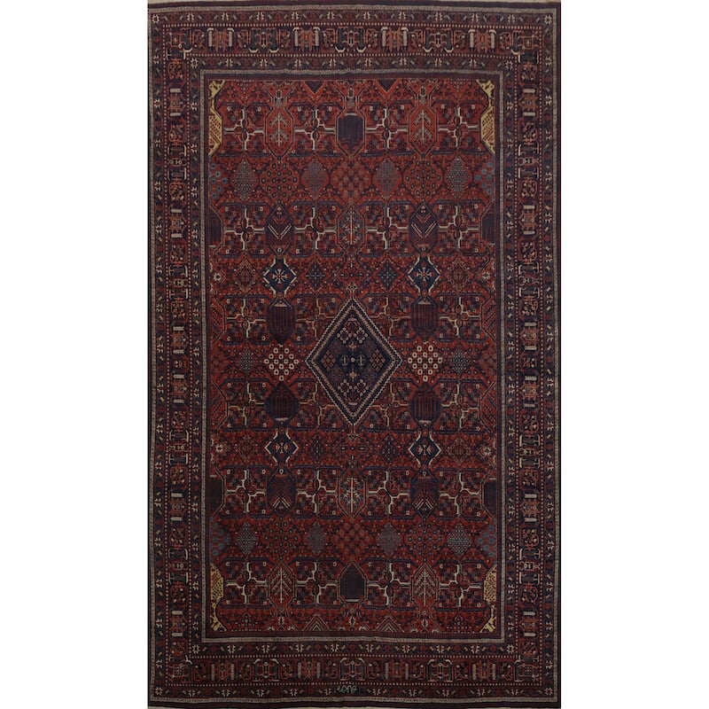 Hand Knotted Oriental 100% Wool Carpet Traditional Geometric Red Joshaghan Area Rug - 16' 10'' X 10' 8''