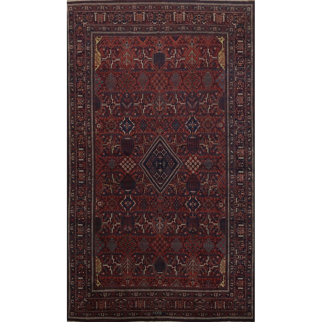 Hand Knotted Oriental 100% Wool Carpet Traditional Geometric Red Joshaghan Area Rug - 16' 10'' X 10' 8''
