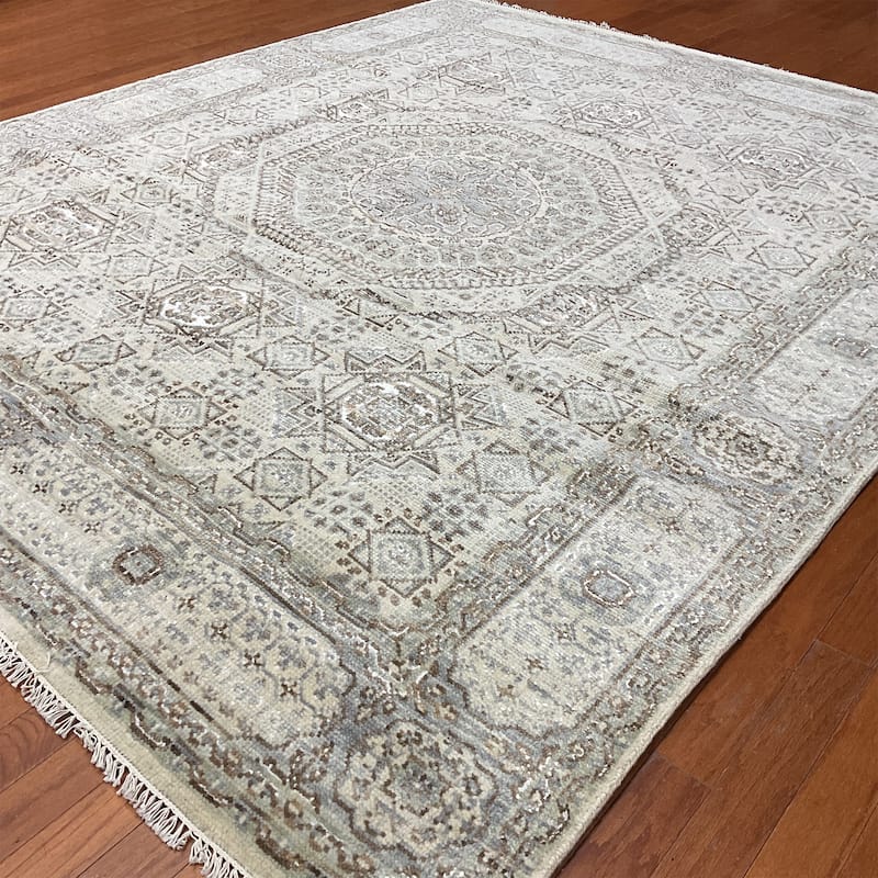 HERAT ORIENTAL Handmade Indo Mamluk Wool Rugs - 8' x 9'7"