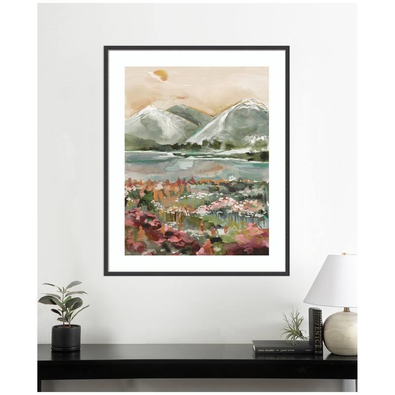 Kate and Laurel Framed Art Neutral Landscape 03 by Annie Quigley