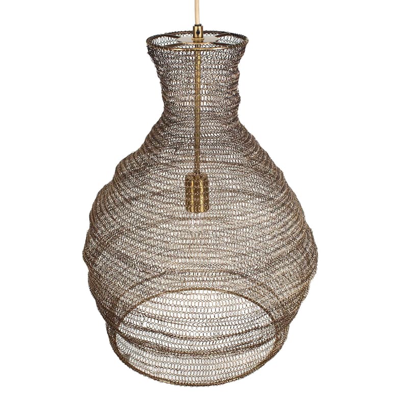 Uttermost Murmur Woven Brass 1 Light Pendant - N/A