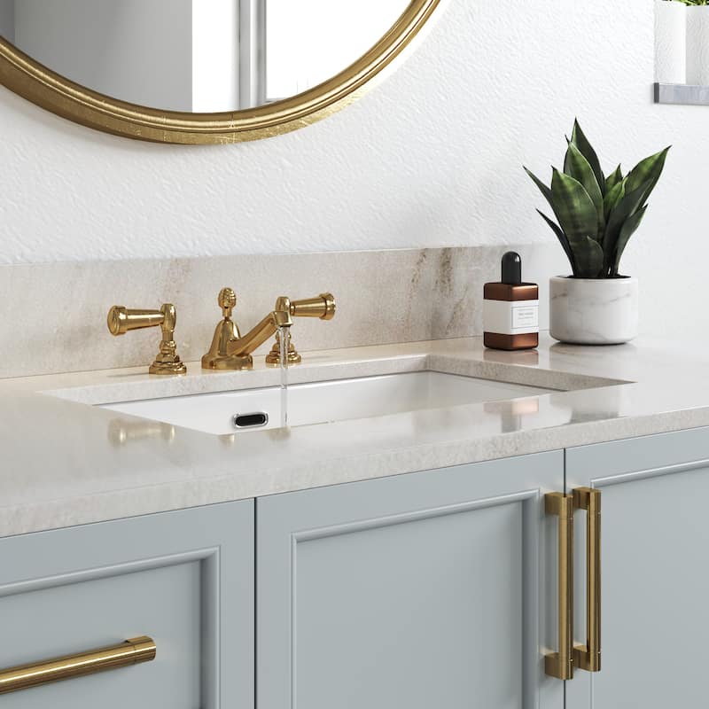 HOROW 23.60 in. White Ceramic Rectangular Undermount Sink with Overflow Drain - N/A