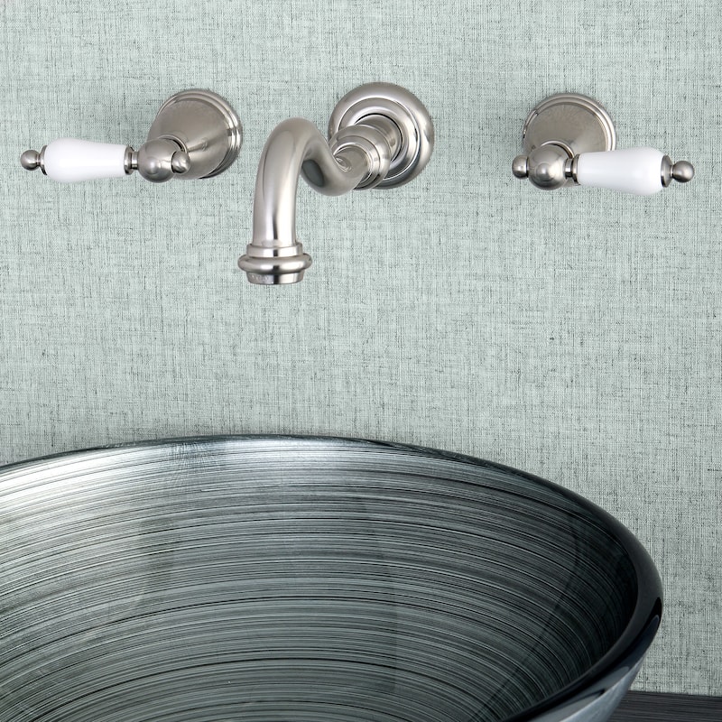 Vintage Two-Handle 3-Hole Wall Mount Bathroom Faucet
