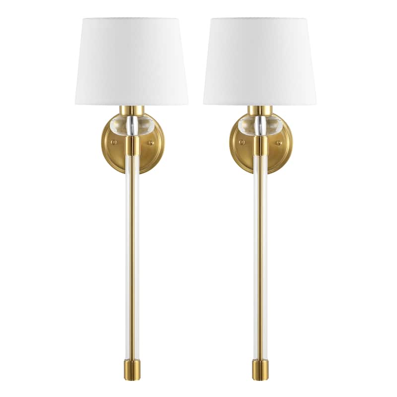 SAFAVIEH Lighting Athene 9-inch Wall Sconce with Bulbs (Set of 2) - 8 in. W x 9 in. D x 26 in. H