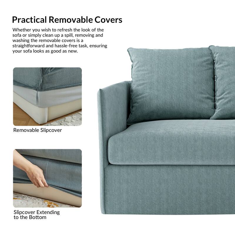 Gottfried 80" Slipcovered Sofa with Two Slipcovers by HULALA HOME