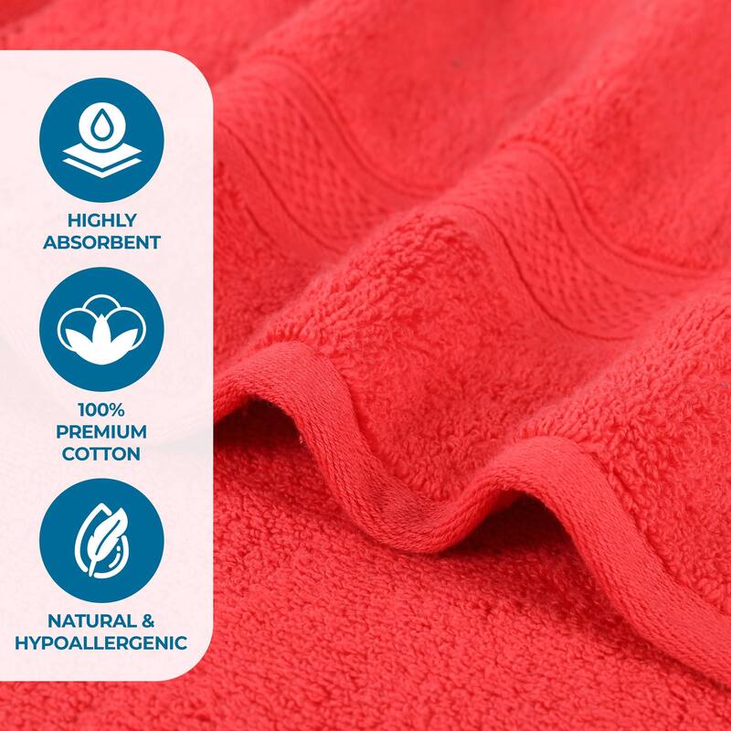 Superior Chevron Zero Twist Cotton Face Towel Washcloth Set of 12