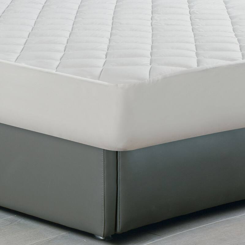 All-In-One Cooling Bamboo Fitted Mattress Pad - White