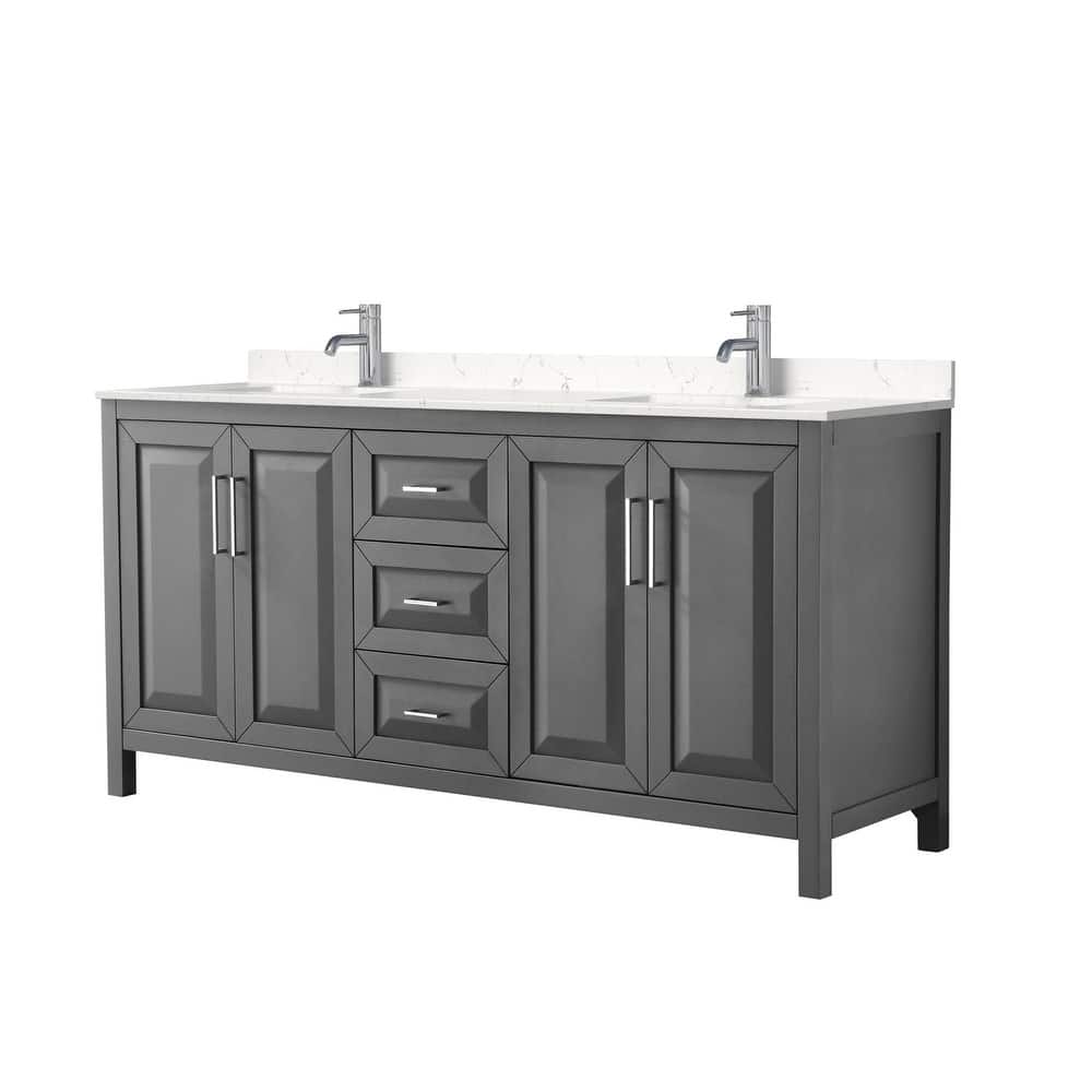 Wyndham Collection Daria 72" Free Standing Double Basin Vanity Set