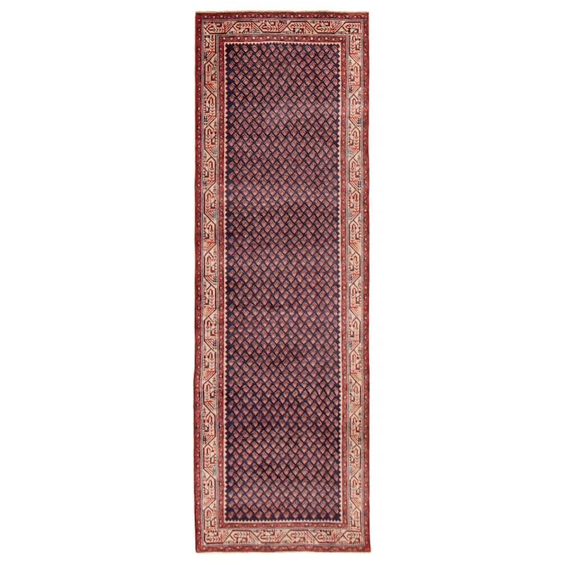 ECARPETGALLERY Hand-knotted Andelz Navy Wool Rug - 3'2 x 9'10 - Dark Navy - 3'2 x 9'10