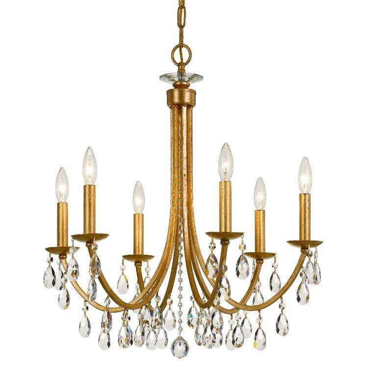 Bridgehampton Crystal Gold Chandelier - 26'' W x 26'' H - 26'' W x 26'' H