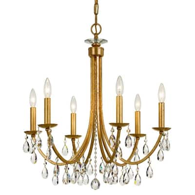 Bridgehampton Crystal Gold Chandelier - 26'' W x 26'' H