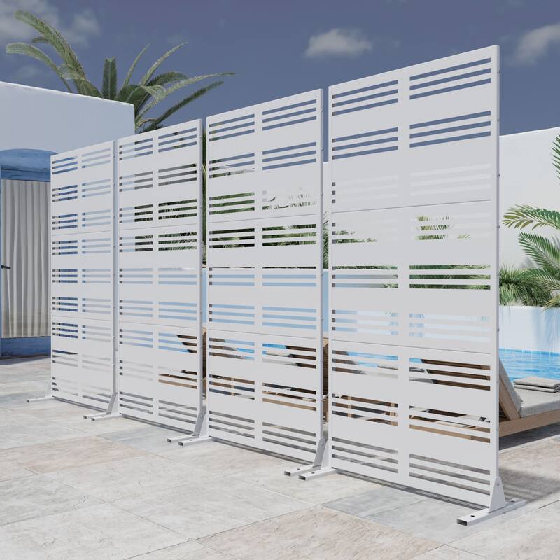 Outdoor Privacy Screen Metal Privacy Screen Panel Free Standing - 72*35