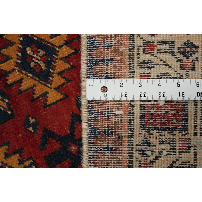 Hand Knotted Oriental 100% Wool Carpet Traditional Tribal Beige & Ivories Ardebil Runner Rug - 11' 11'' X 3' 3''