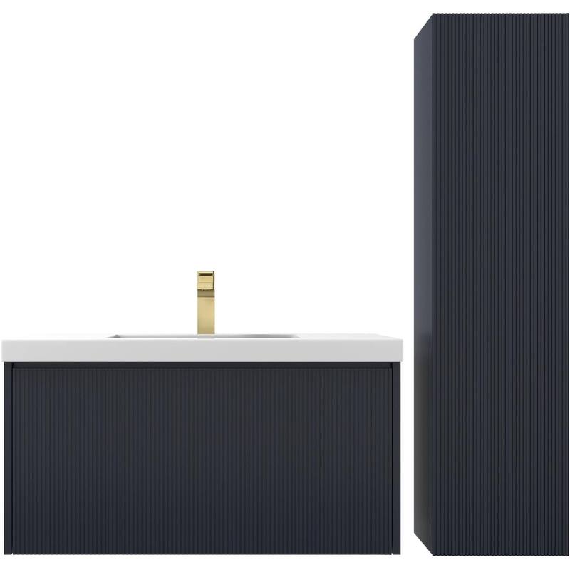 Blossom Positano 36" Floating Vanity with Sink & Side Cabinet