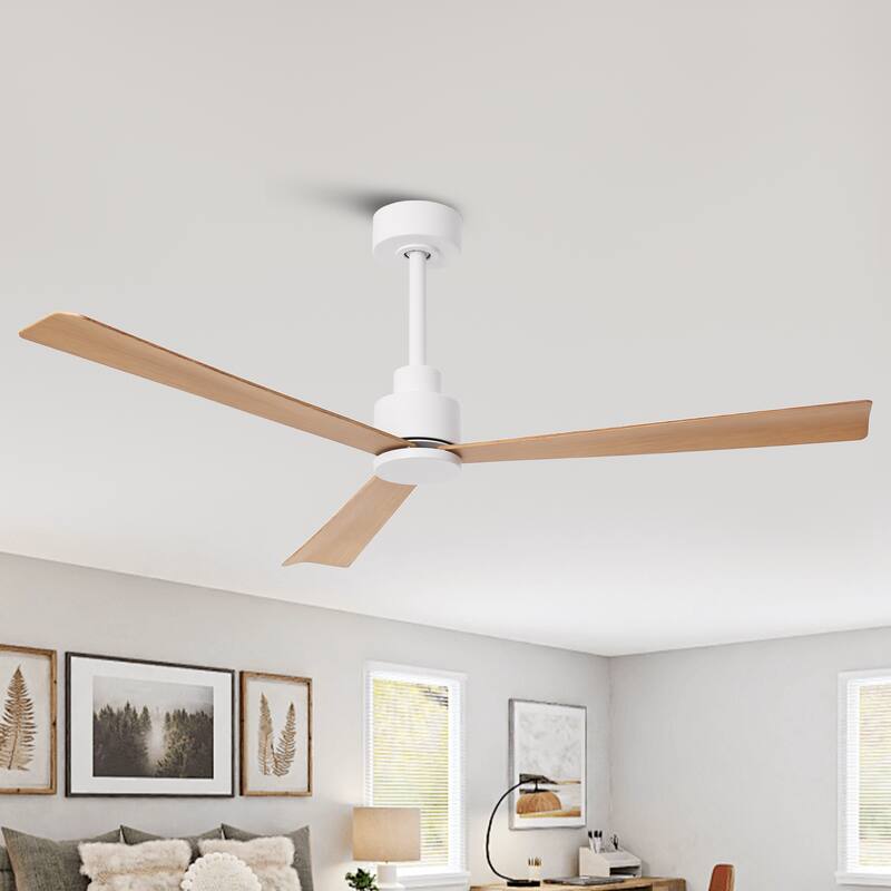 52 in. Matte Black Industrial Reversible DC Motor Ceiling Fan - 52" L x 52" W x 11.6" H