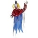 preview thumbnail 11 of 11, Haunted Hill Farm Wiggles the Animatronic Twisting, Talking Clown Greeter with Folding Door Hook for Scary Halloween Decoration