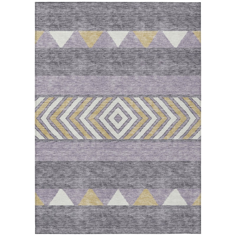 Machine Washable Indoor/ Outdoor Global Boho Chantille Rug