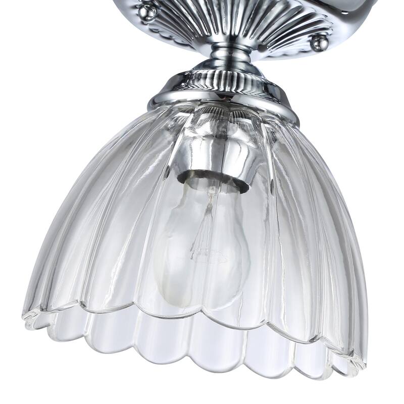 Golden Lighting Audra 1-light 7in Semi-Flush Mount in Chrome - 1-Light 7" Semi-flush