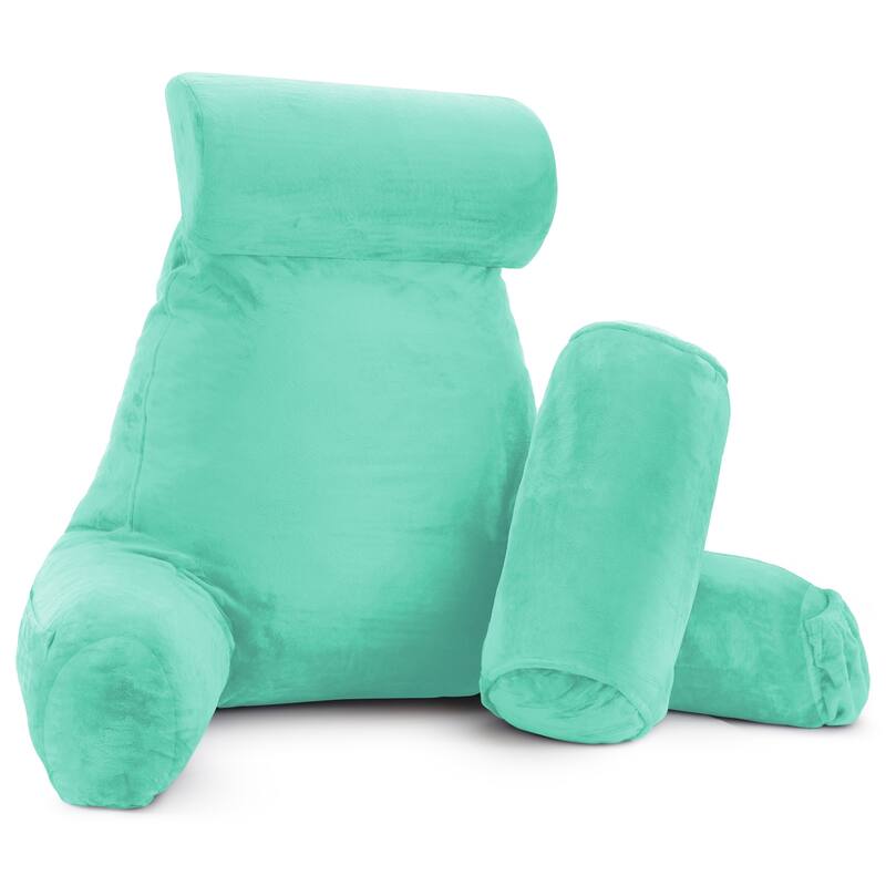 Empyrean Backrest Reading Pillow with Arms - Shredded Memory Foam Back Support Bed Rest Pillow