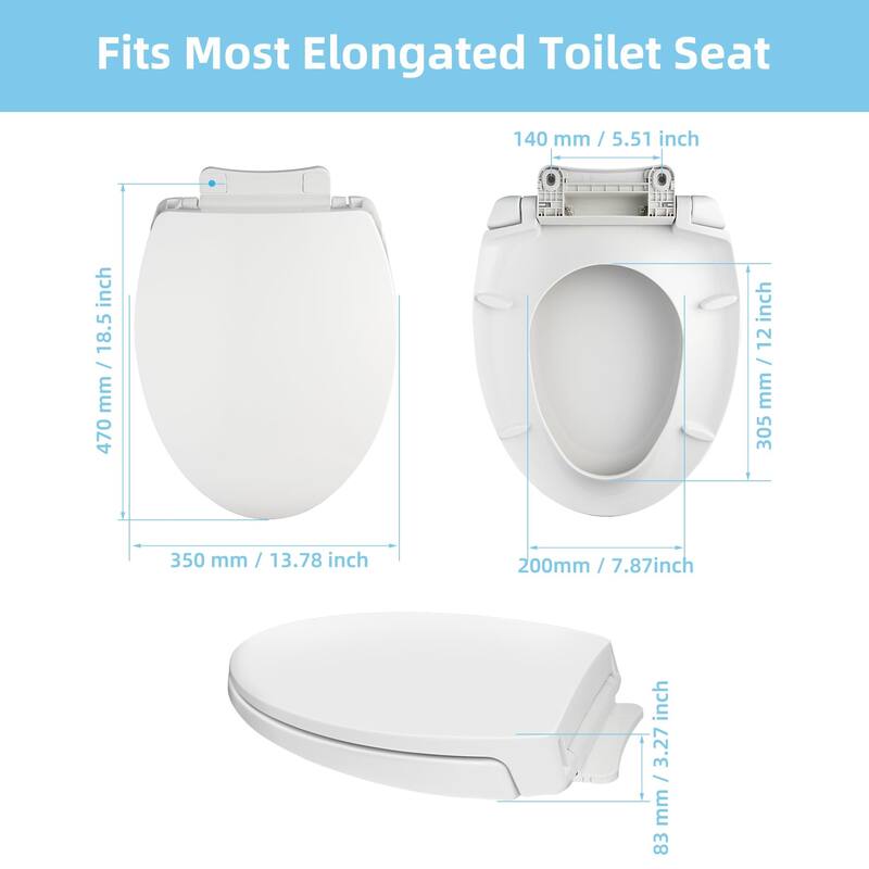 Rinse Elongated Toilet Seat Compatible with TOTO SS114/SS113/SS154