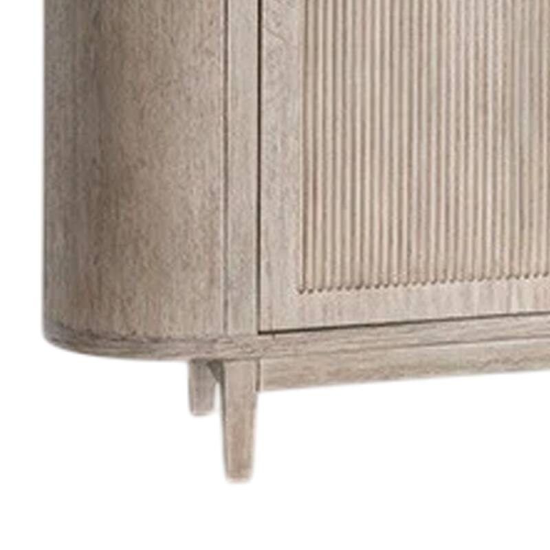 Zoko Sideboard Buffet Console, Arched Design Doors, 77 Inch White Wood
