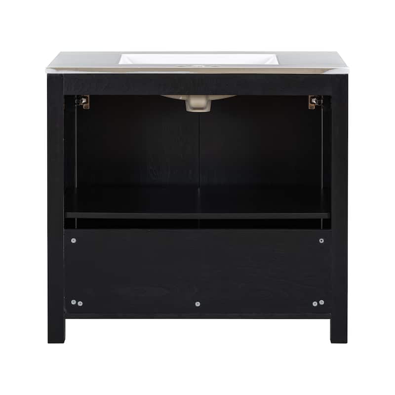 72" Retro Espresso Double Vanity Set for Bathroom - Handcrafted Solid Wood Cabinets with Ceramic Sinks and Weathered Texture